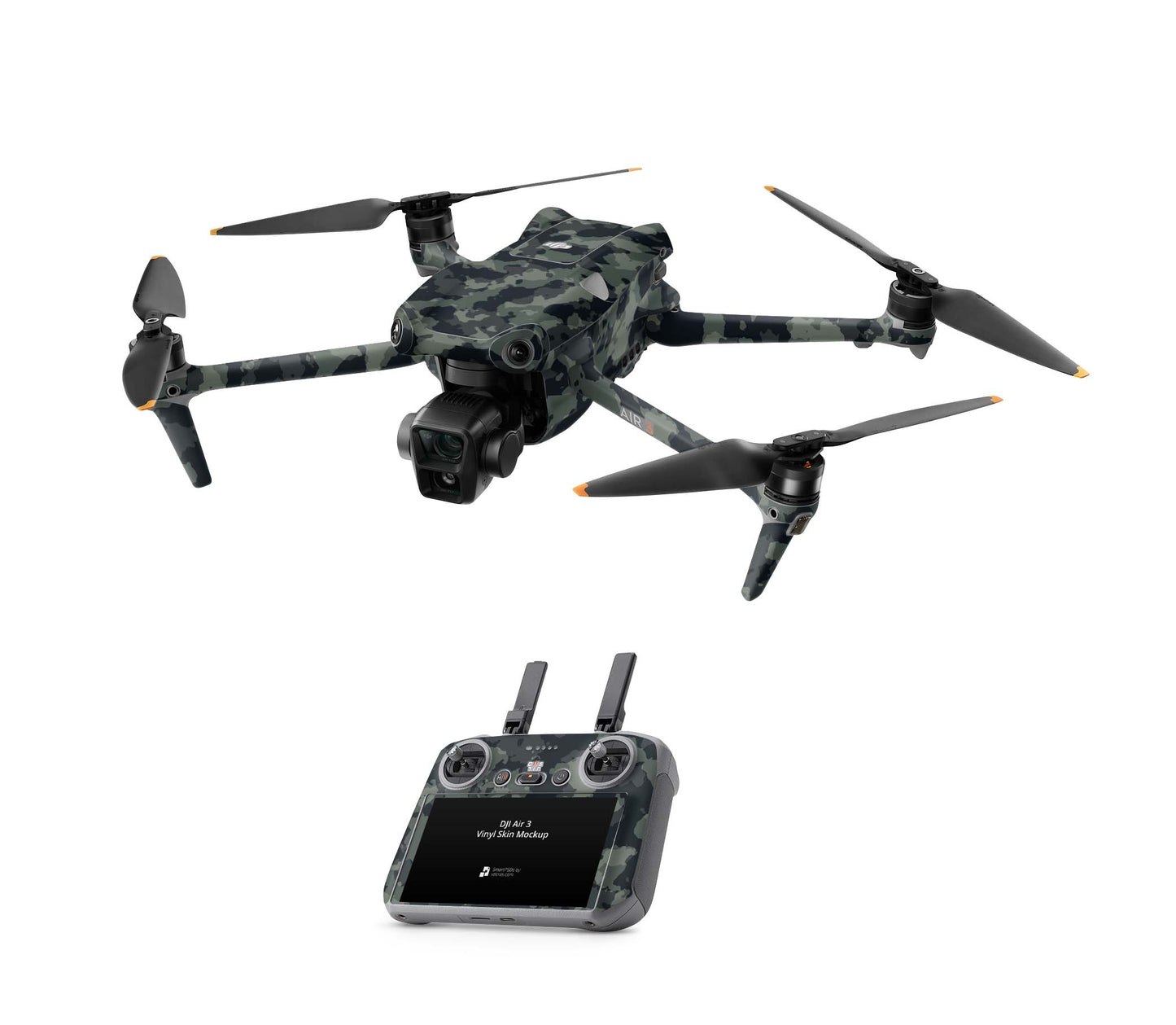 DJI Air 3 Skins - Drohnen Aufkleber Schutz Folie + RC2 Controller Skin + Akku Skins Dark green Camo Aufkleber skins4u   