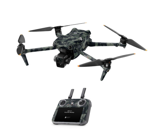 DJI Air 3S Skins - Drohnen Aufkleber Schutz Folie + RC2 Controller Skin + Akku Skins Dark green Camo Aufkleber skins4u