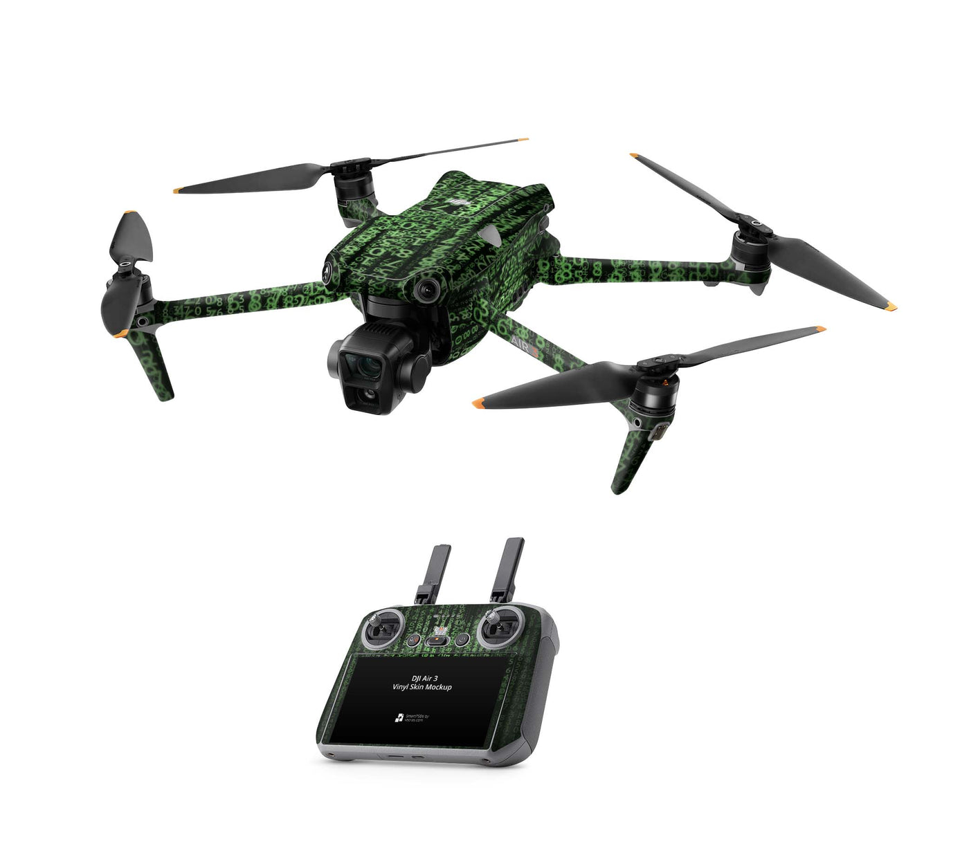 DJI Air 3 Skins - Drohnen Aufkleber Schutz Folie + RC2 Controller Skin + Akku Skins Matrix Aufkleber skins4u   
