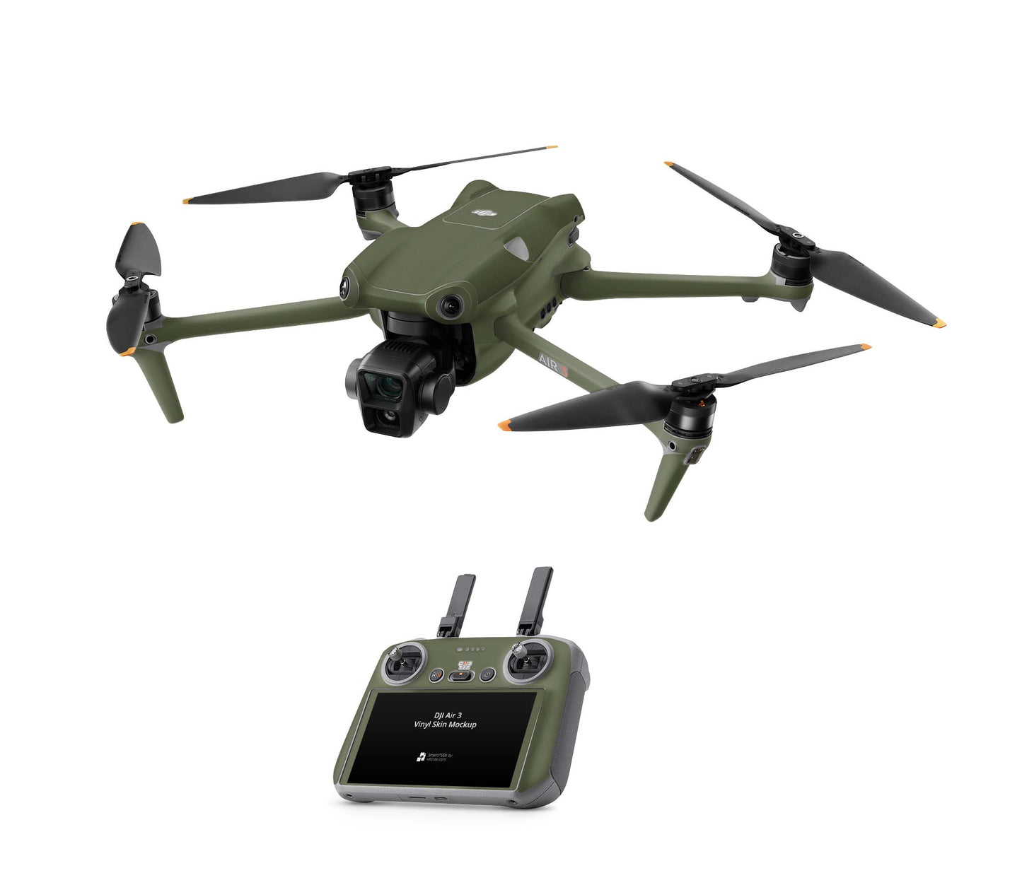 DJI Air 3 Skins - Drohnen Aufkleber Schutz Folie + RC2 Controller Skin + Akku Skins Solid olive Aufkleber skins4u   