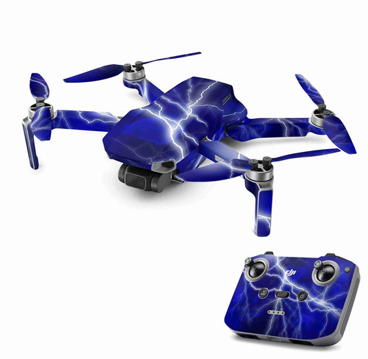 DJI Mini 4K Skin Drohnen Aufkleber Schutz Design Folie Apocalypse blue Aufkleber Skins4u