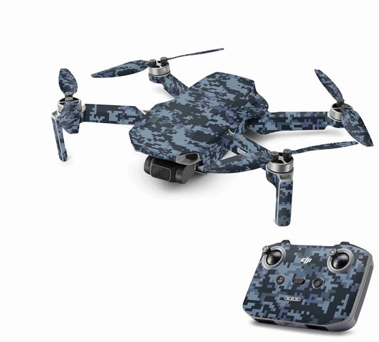 DJI Mini 4K Skin Drohnen Aufkleber Schutz Design Folie Digital navy camo Aufkleber Skins4u