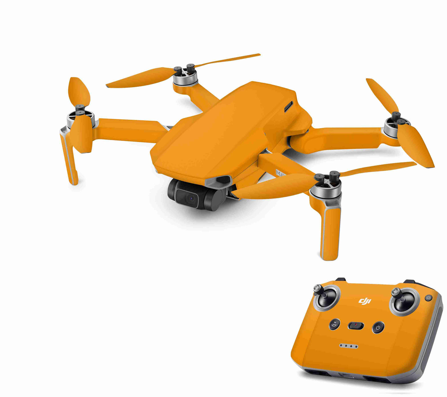 DJI Mini 4K Skin Drohnen Aufkleber Schutz Design Folie Solid State orange Aufkleber Skins4u