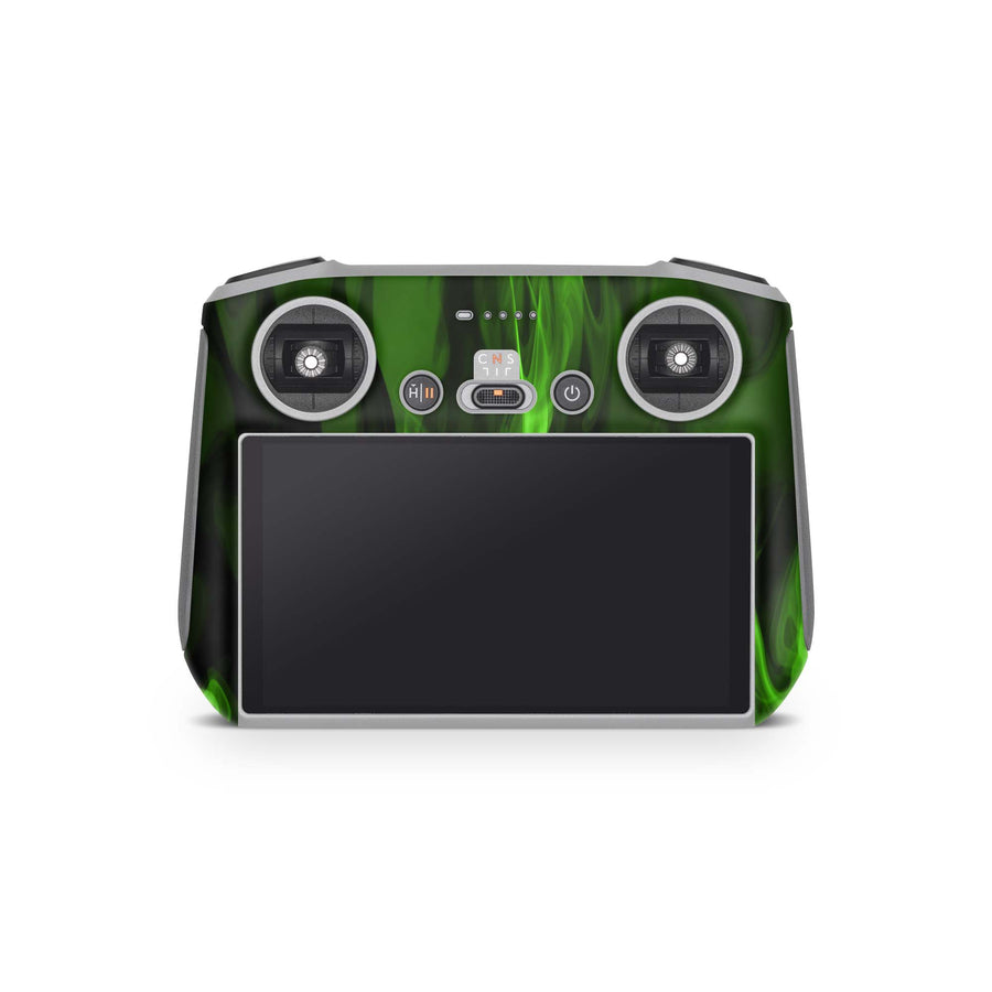 DJI Controller Skins Smart, RC, RC2, RC Pro Design Schutzfolie Aufkleber Grüne Flammen Aufkleber skins4u   