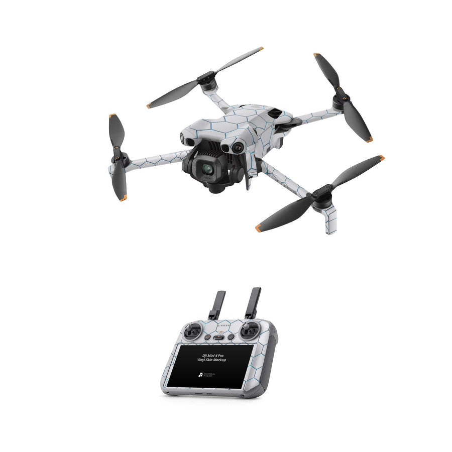 DJI Mini 5 Pro Skin Drohnen Aufkleber Vinyl Folien Set Exo light blue Aufkleber Skins4u