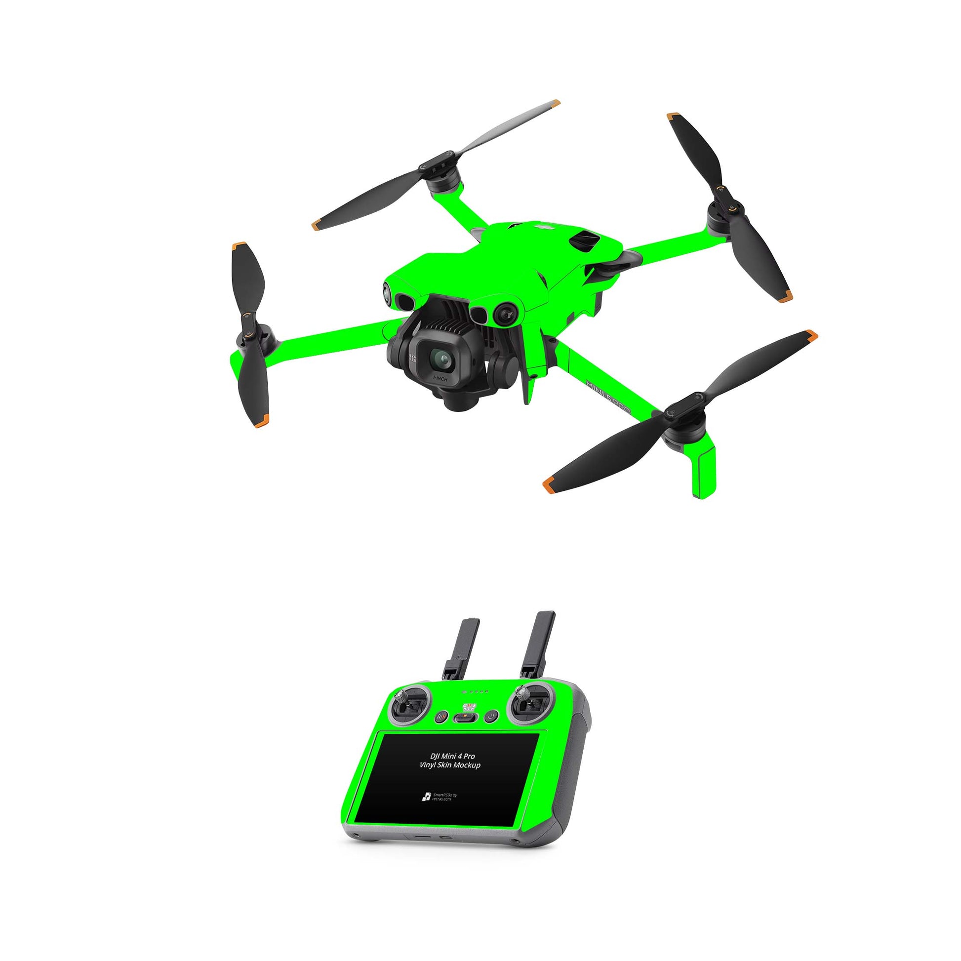 DJI Mini 5 Pro Skin Drohnen Aufkleber NEON Folien Set Neon Grün Aufkleber Skins4u