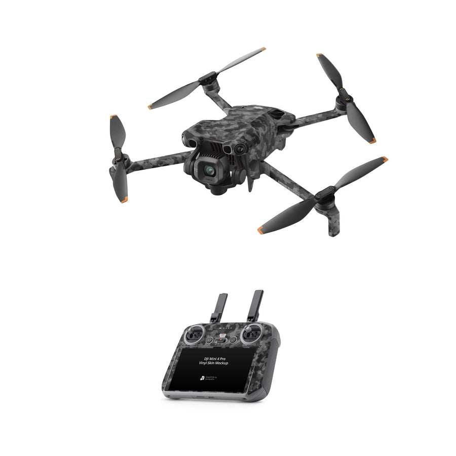 DJI Mini 5 Pro Skin Drohnen Aufkleber Vinyl Folien Set Shadow Camo grau Aufkleber Skins4u