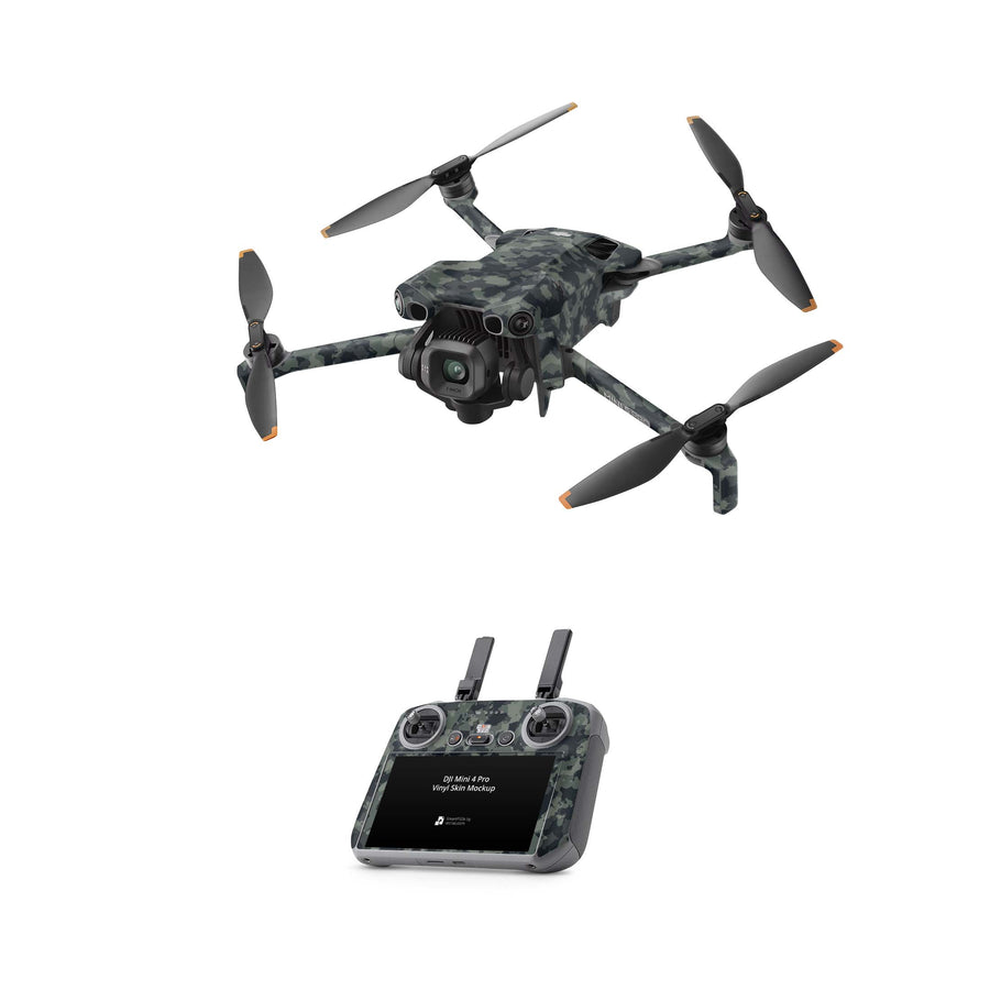 DJI Mini 5 Pro Skin Drohnen Aufkleber Vinyl Folien Set Shadow Camo grün Aufkleber Skins4u