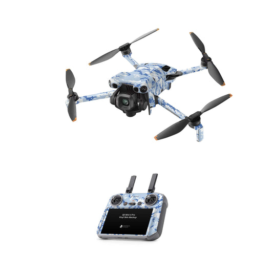 DJI Mini 5 Pro Skin Drohnen Aufkleber Vinyl Folien Set Sky Camo blue Aufkleber Skins4u