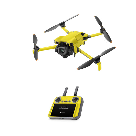 DJI Mini 5 Pro Skin Drohnen Aufkleber Vinyl Folien Set Solid state gelb Aufkleber Skins4u