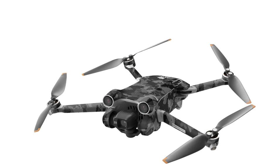 DJI Mini 3 Skin Folie DJI Mini 3 Pro + Controller Skins Vinyl Folierung Drohne Dark Camouflage Grau Aufkleber skins4u   