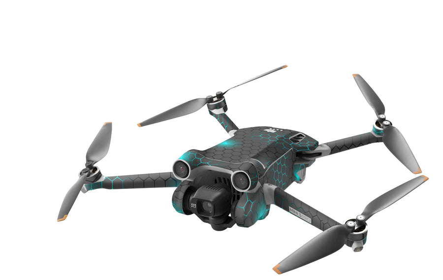 DJI Mini 3 Skin Folie DJI Mini 3 Pro + Controller Skins Vinyl Folierung Drohne Exo small blue Aufkleber skins4u   