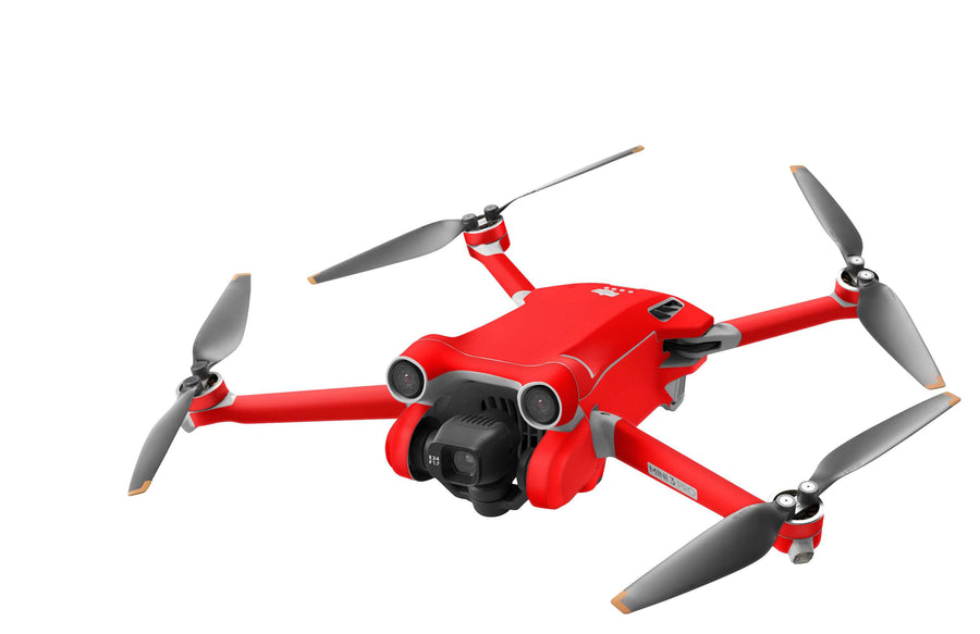 DJI Mini 3 Skin Folie DJI Mini 3 Pro + Controller Skins Vinyl Folierung Drohne neon rot Aufkleber skins4u   