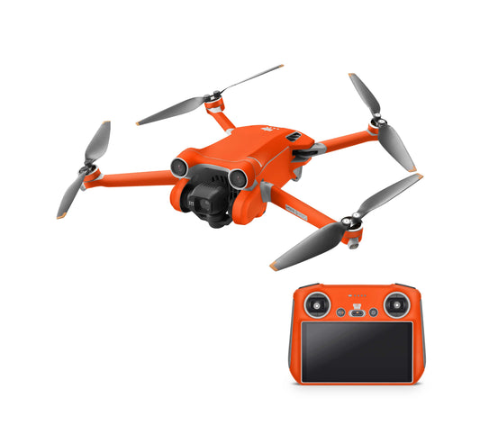 DJI Mini 4 Pro Skin + RC2 Controller Skins Vinyl Folierung Drohne Neon Glanz orange Aufkleber skins4u   