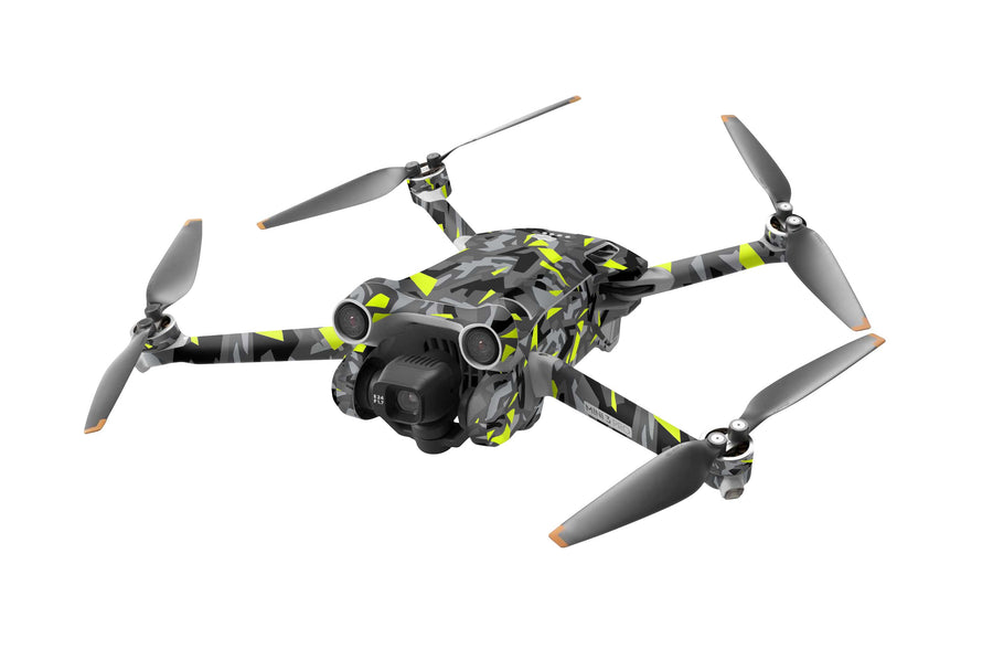 DJI Mini 3 Skin Folie DJI Mini 3 Pro + Controller Skins Vinyl Folierung Drohne Splatter Yellow Aufkleber skins4u   