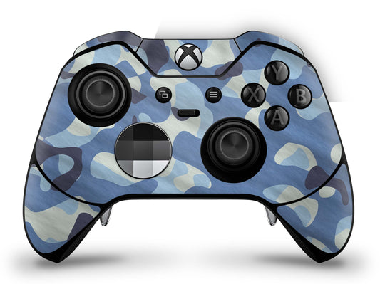Xbox Elite Wireless Controller Series 2 Skin Aufkleber Premium Folie waving camouflage blue Aufkleber skins4u   