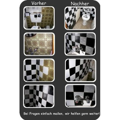 Fliesenaufkleber für Küche, Bad und WC selbstklebende Badfliesen Folien Silbergrau 20 Stück Aufkleber Skins4u