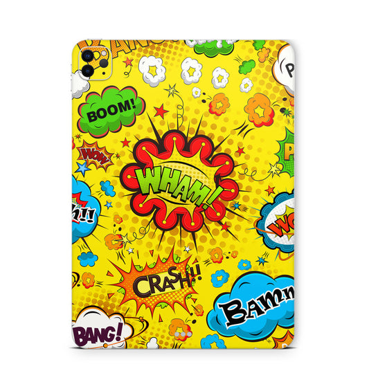 iPad Pro Skin Backcover Design Schutzfolie Folie Vinyl Skins Kratzerschutz Comics gelb Aufkleber Skins4u