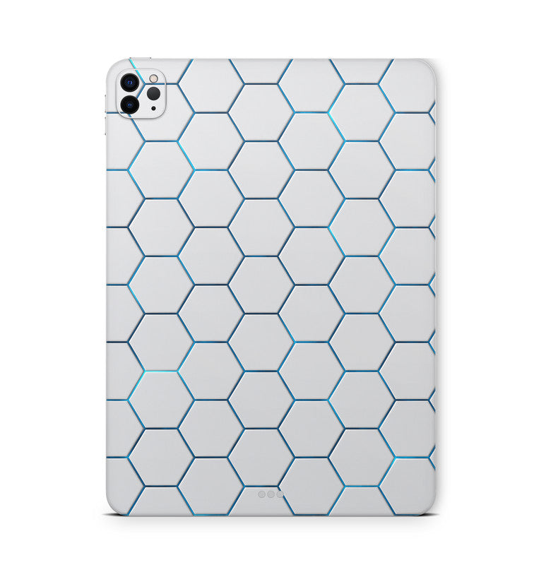 iPad Pro Skin Backcover Design Schutzfolie Folie Vinyl Skins Kratzerschutz Exo Light Blue Aufkleber Skins4u