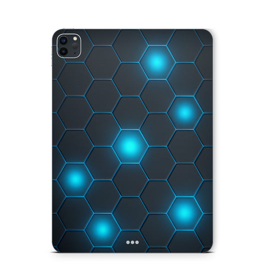 iPad Pro Skin Backcover Design Schutzfolie Folie Vinyl Skins Kratzerschutz Exo blau Aufkleber Skins4u
