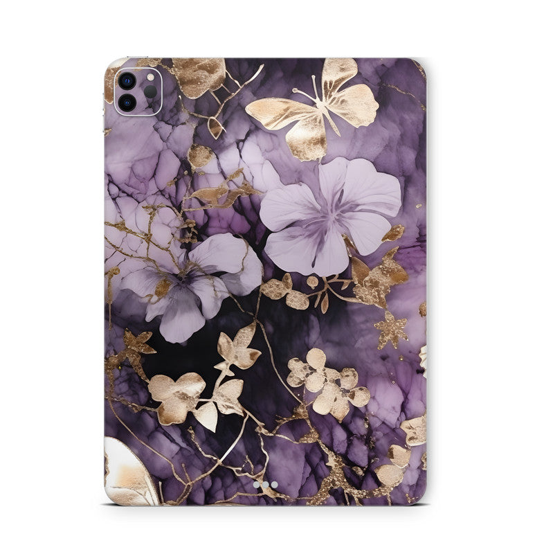 iPad Pro Skin Backcover Design Schutzfolie Folie Vinyl Skins Kratzerschutz Flower and Butterfly Aufkleber Skins4u