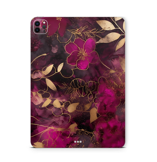 iPad Pro Skin Backcover Design Schutzfolie Folie Vinyl Skins Kratzerschutz Flowers Dark Aufkleber Skins4u