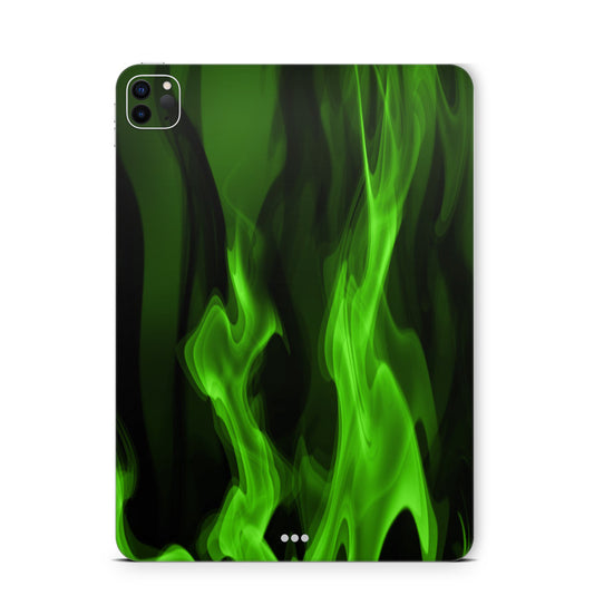 iPad Pro Skin Backcover Design Schutzfolie Folie Vinyl Skins Kratzerschutz Grune Flammen Aufkleber Skins4u