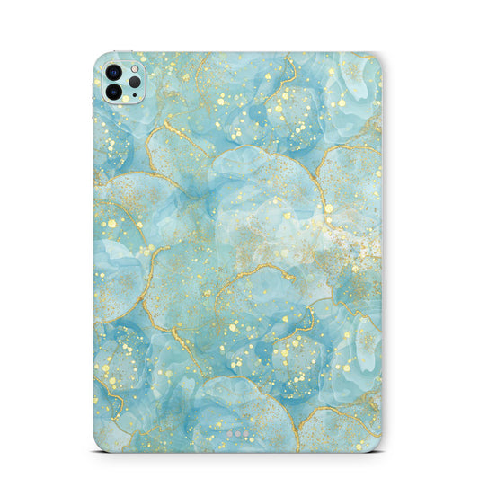 iPad Pro Skin Backcover Design Schutzfolie Folie Vinyl Skins Kratzerschutz Turkis Gold Aufkleber Skins4u