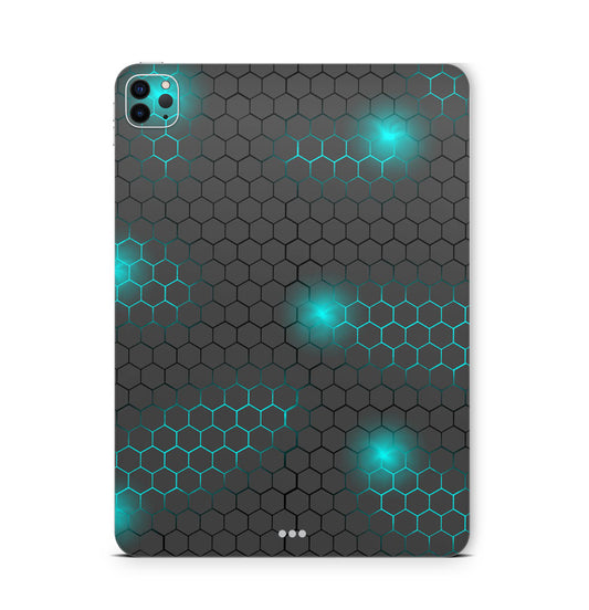 iPad Pro Skin Backcover Design Schutzfolie Folie Vinyl Skins Kratzerschutz exo small blue Aufkleber Skins4u