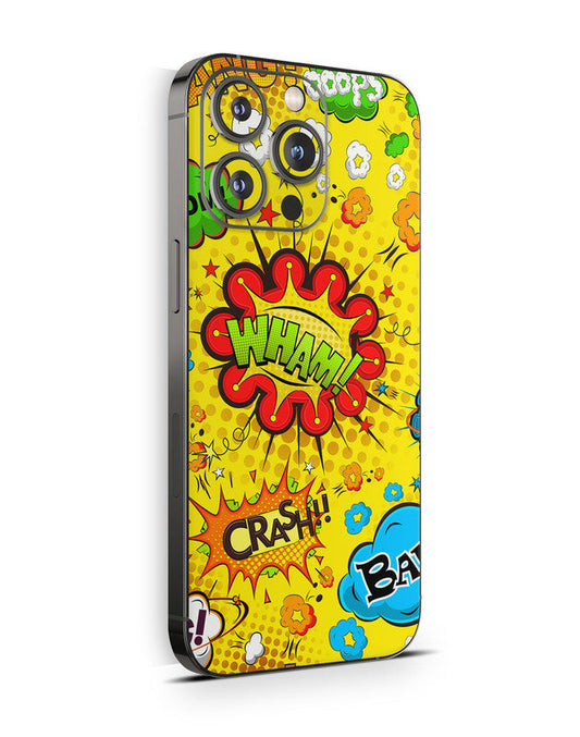 iPhone 16 Skin Schutzfolie Aufkleber Design Vinyl Folie Comics gelb Aufkleber Skins4u