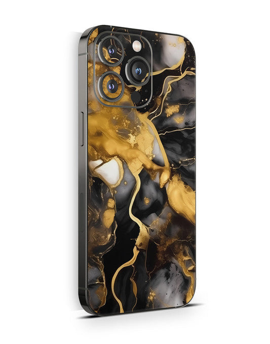iPhone 16 Skin Schutzfolie Aufkleber Design Vinyl Folie Dark gold Aufkleber Skins4u