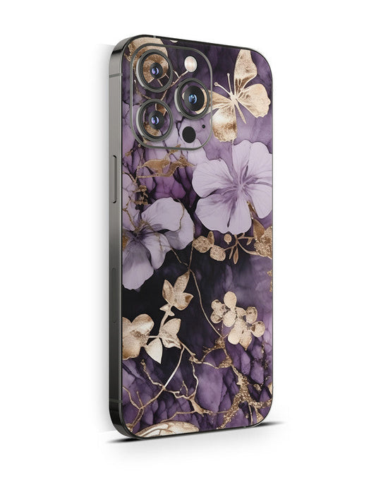 iPhone 16 Skin Schutzfolie Aufkleber Design Vinyl Folie Flower and Butterfly Aufkleber Skins4u