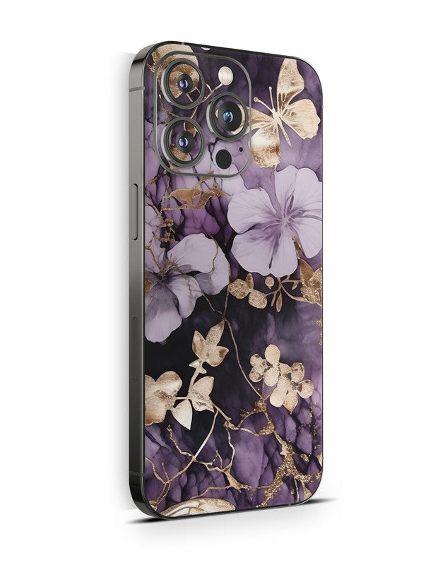 iPhone 15 Skin Schutzfolie Aufkleber Design Vinyl Folie Flower and Butterfly Aufkleber Skins4u