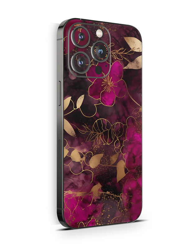 iPhone 15 Skin Schutzfolie Aufkleber Design Vinyl Folie Flowers Dark Aufkleber Skins4u