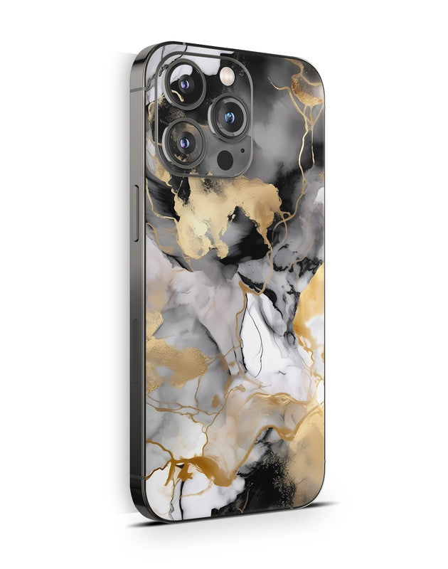 iPhone 16 Skin Schutzfolie Aufkleber Design Vinyl Folie Marmor Gold black Aufkleber Skins4u