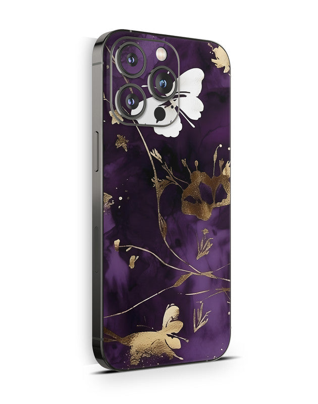 iPhone 15 Skin Schutzfolie Aufkleber Design Vinyl Folie Purple Butterfly Aufkleber Skins4u