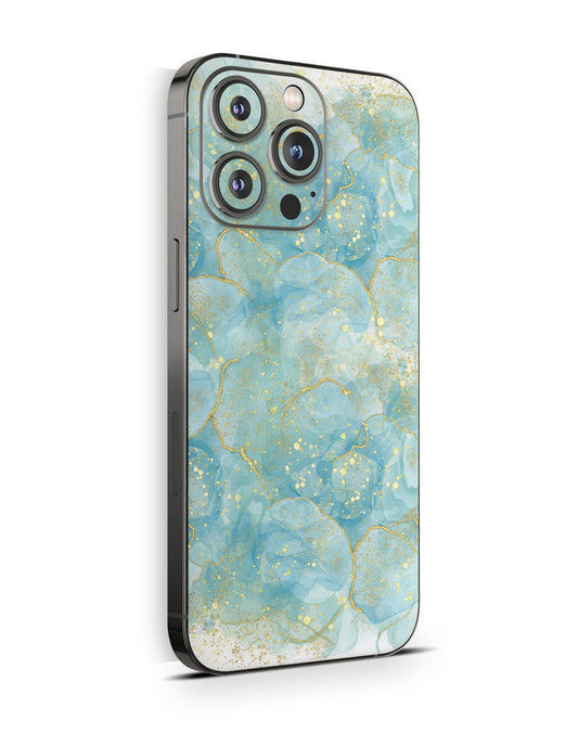 iPhone 16 Skin Schutzfolie Aufkleber Design Vinyl Folie Turkis Gold Aufkleber Skins4u