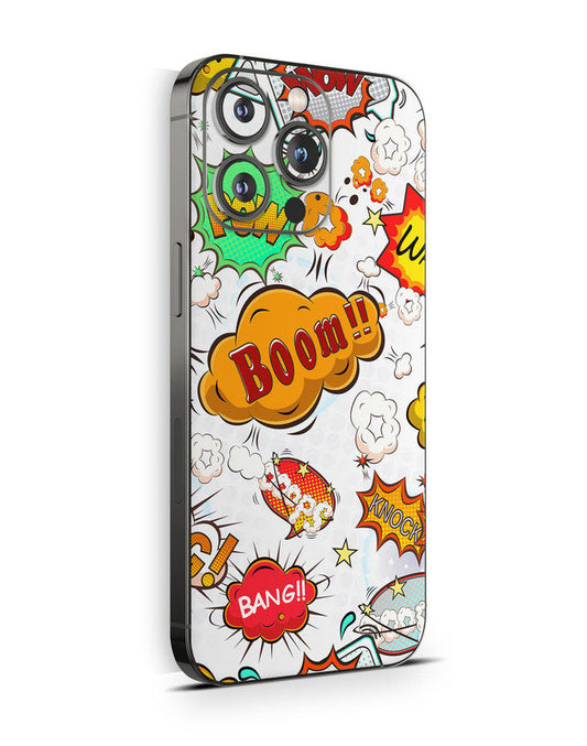 iPhone 16 Skin Schutzfolie Aufkleber Design Vinyl Folie comics white Aufkleber Skins4u