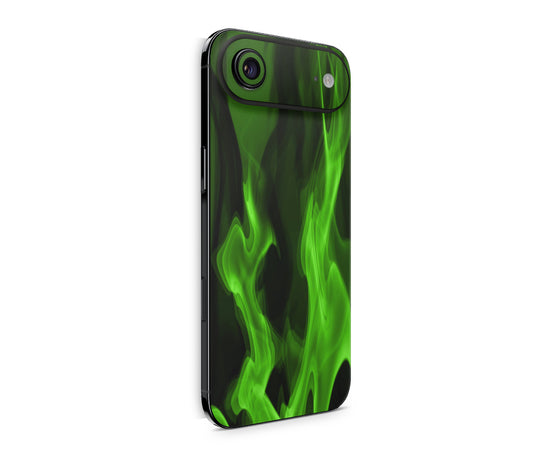 iPhone 17 Air Skin Design Schutzfolie Rückseite Aufkleber Skin Grune Flammen Aufkleber Skins4u