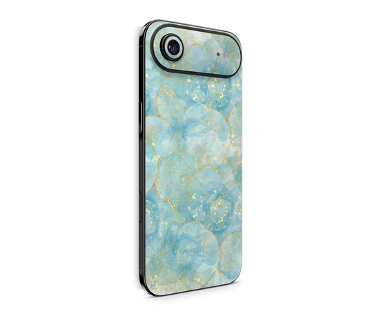 iPhone 17 Air Skin Design Schutzfolie Rückseite Aufkleber Skin Turkis Gold Aufkleber Skins4u