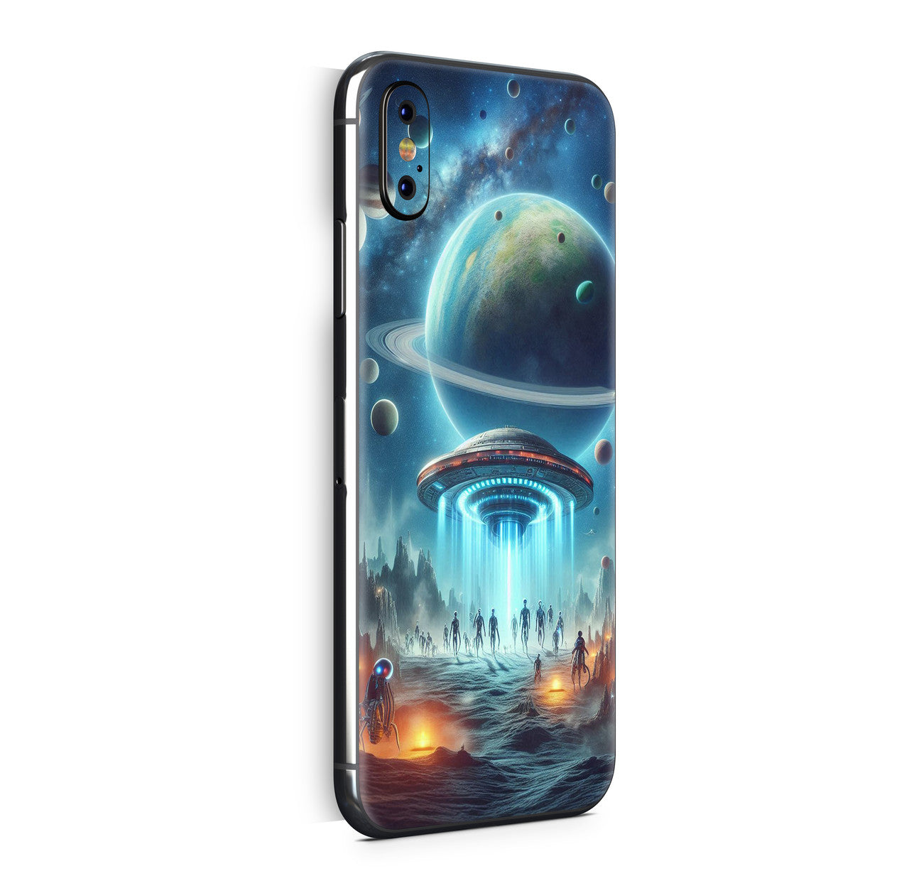 iPhone X Skin Design Vinyl Schutzfolie Backcover Aliens Arives Aufkleber Skins4u