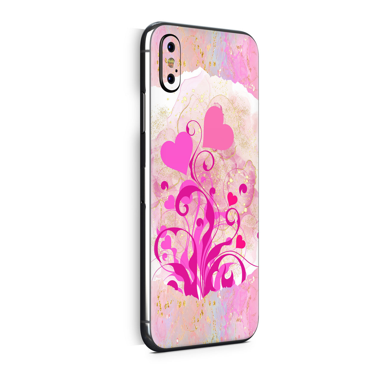 iPhone X Skin Design Vinyl Schutzfolie Backcover Boarder Hearts Aufkleber Skins4u
