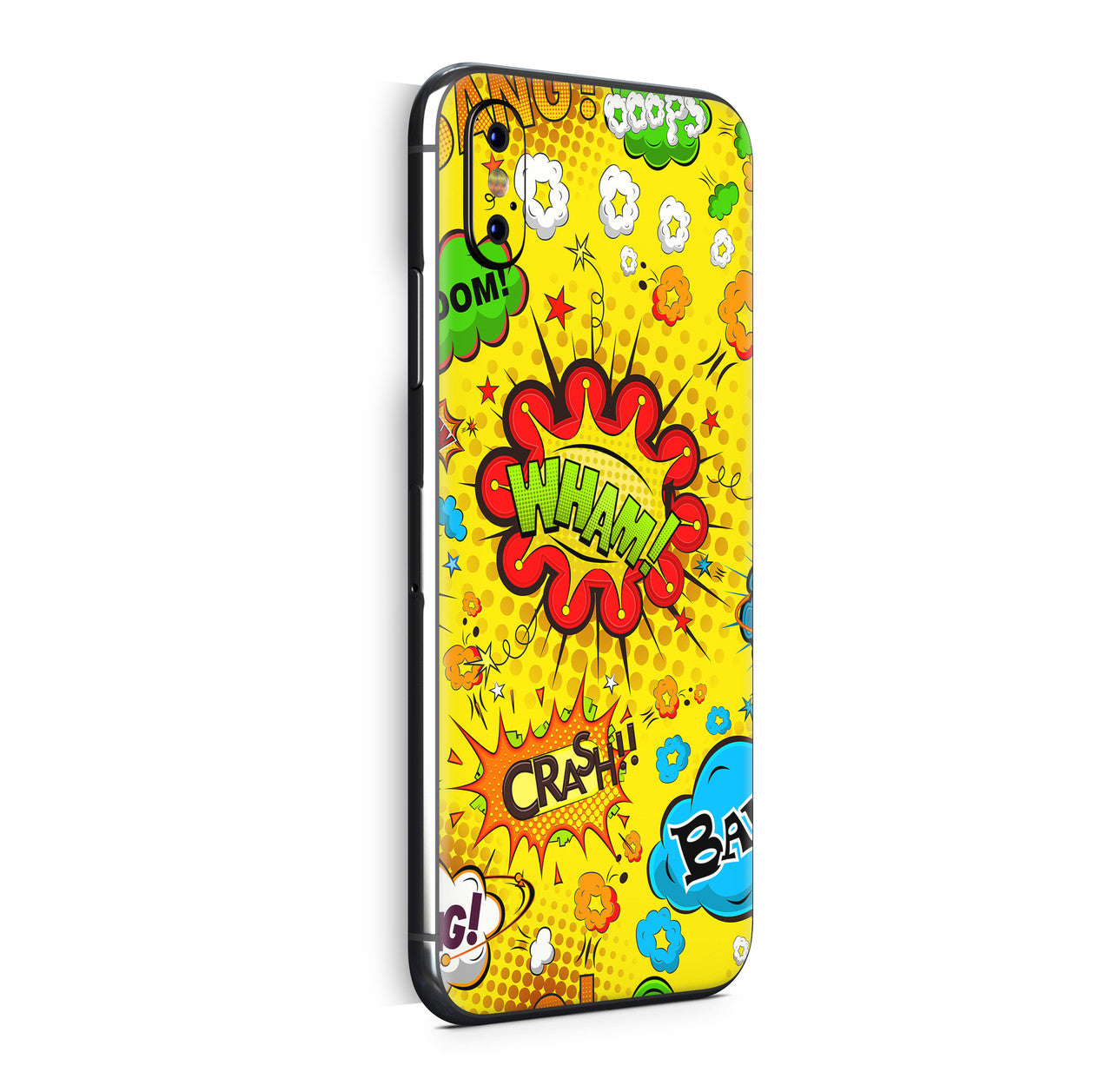 iPhone X Skin Design Vinyl Schutzfolie Backcover Comics gelb Aufkleber Skins4u