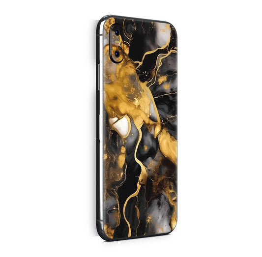 iPhone X Skin Design Vinyl Schutzfolie Backcover Dark gold Aufkleber Skins4u