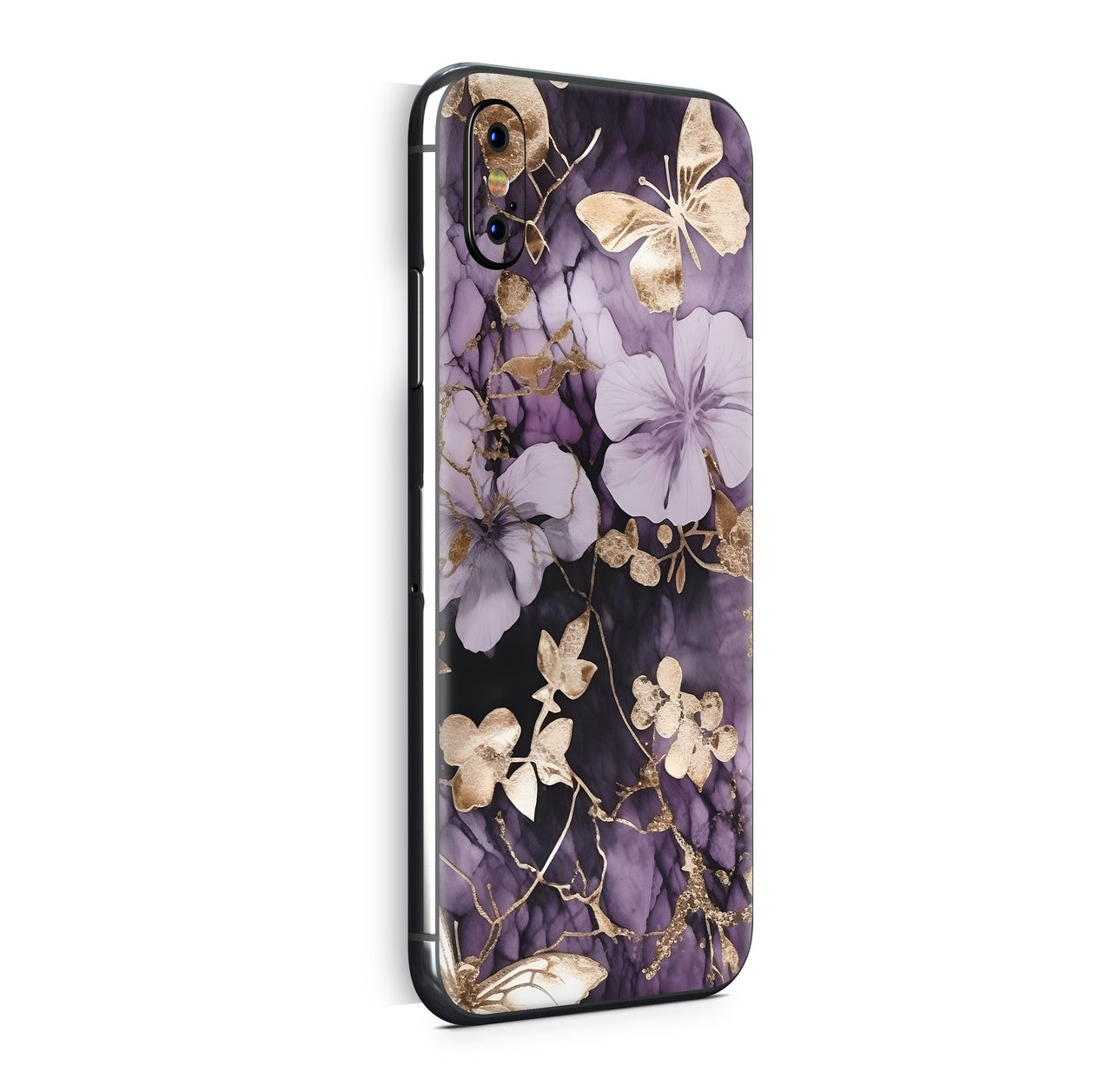 iPhone X Skin Design Vinyl Schutzfolie Backcover Flower and Butterfly Aufkleber Skins4u