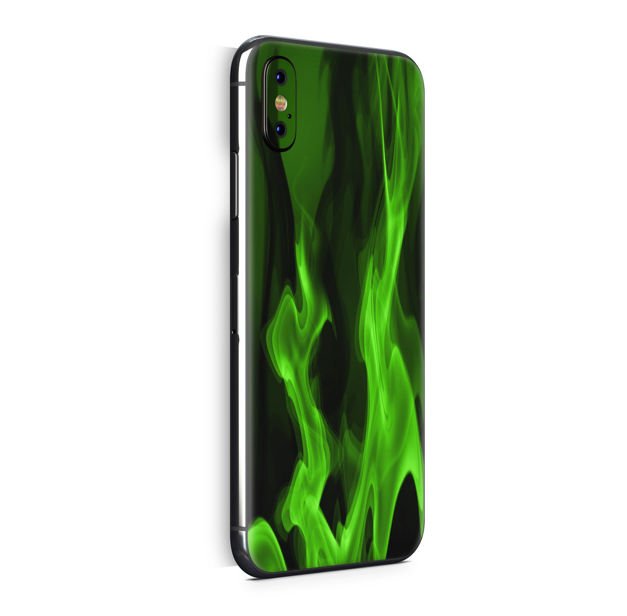 iPhone X Skin Design Vinyl Schutzfolie Backcover Grune Flammen Aufkleber Skins4u