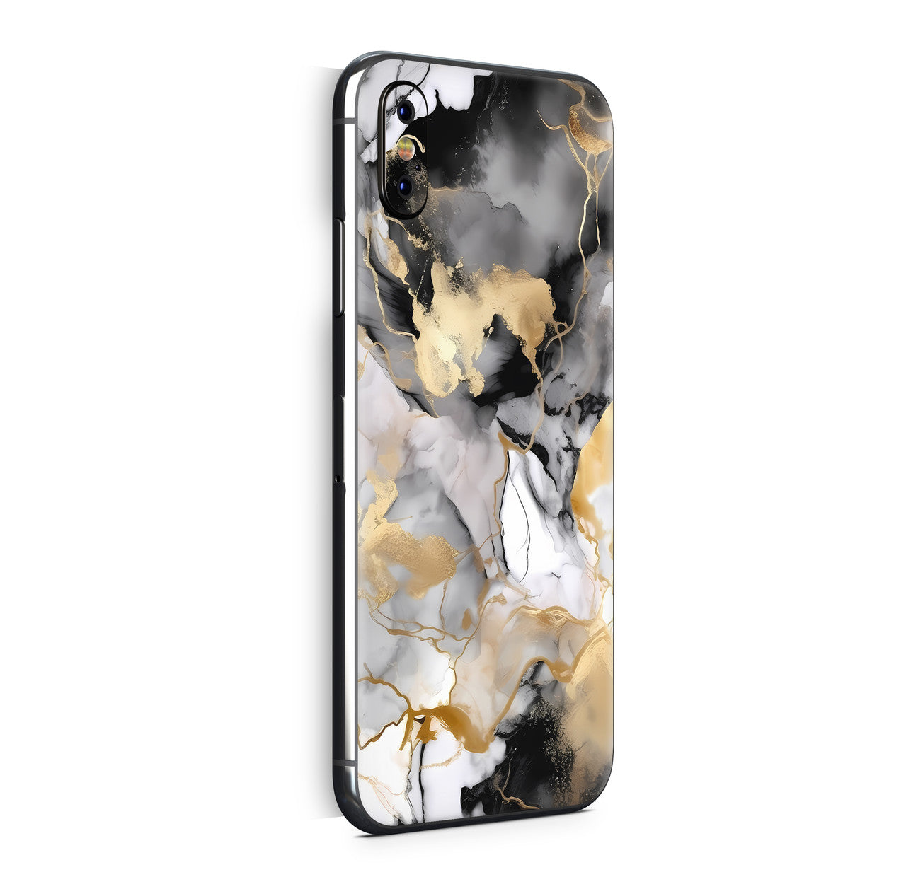 iPhone X Skin Design Vinyl Schutzfolie Backcover Marmor Gold black Aufkleber Skins4u