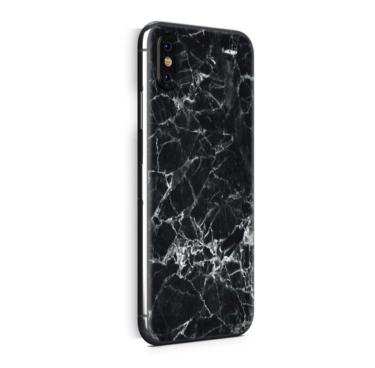 iPhone X Skin Design Vinyl Schutzfolie Backcover Marmor schwarz Aufkleber Skins4u