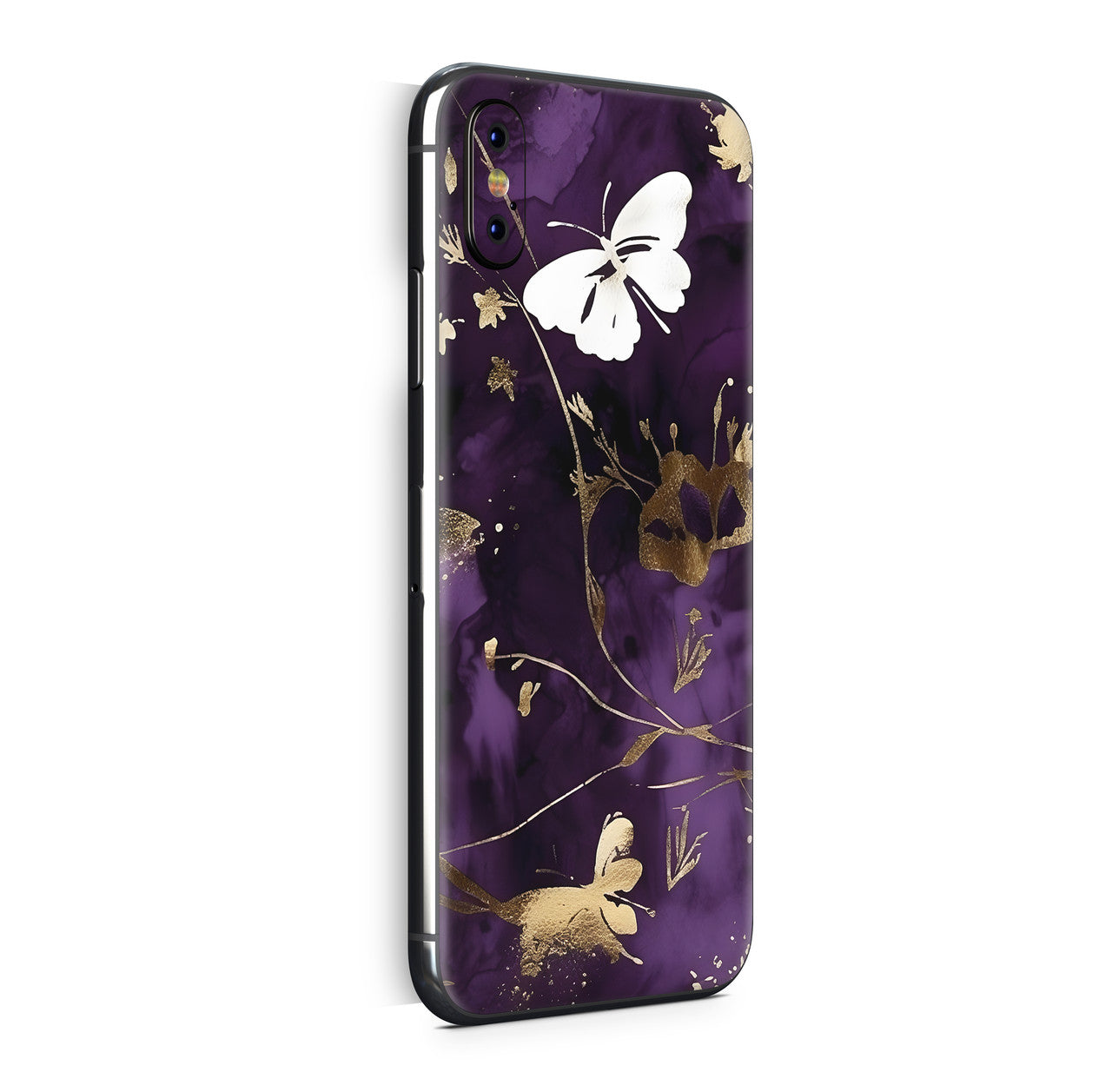 iPhone X Skin Design Vinyl Schutzfolie Backcover Purple Butterfly Aufkleber Skins4u