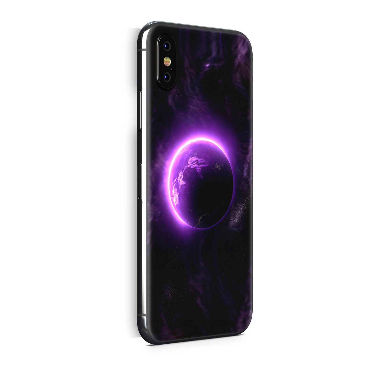 iPhone X Skin Design Vinyl Schutzfolie Backcover Purple Space Aufkleber Skins4u